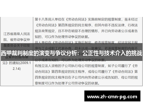 西甲裁判制度的演变与争议分析：公正性与技术介入的挑战