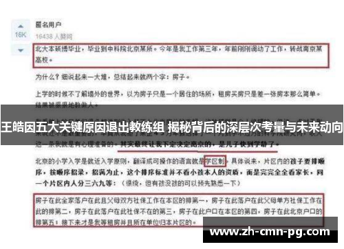 王皓因五大关键原因退出教练组 揭秘背后的深层次考量与未来动向